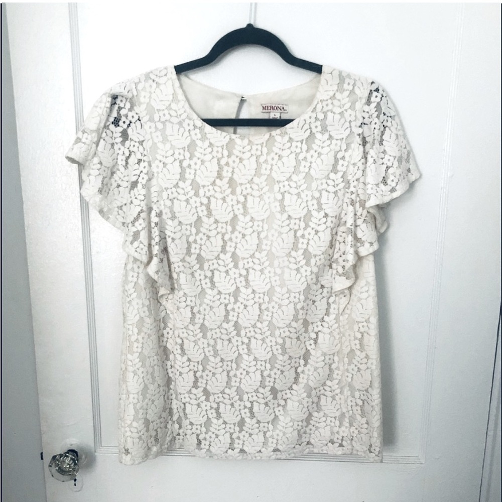Off-White Lace Blouse - Merona